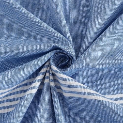 Värde Bedsheet King Size Cotton with 2 Pillow Covers | 210 TC Bedsheet | Flat Sheets | Handloom Bedsheets | Double Bedsheet for Summer | Size 90 X 100 Inches, 7.5 X 8.3 Feet (Blue, King) - Image 4