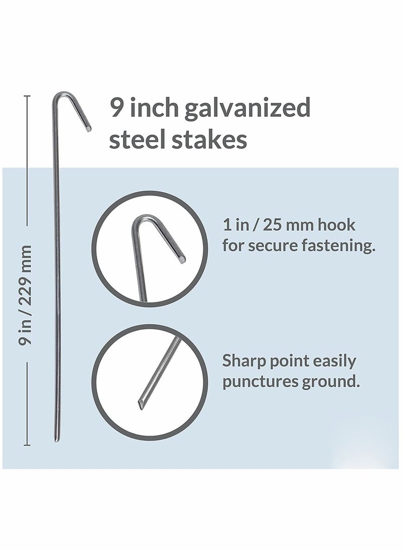 SYOSI Stakes, Gound Pegs, Garden Stakes, Tent Stakes, Metal Garden Edging Fence Hooks Pegs, Decoration Stakes, 9 inches Long, 10 Pack - Image 4