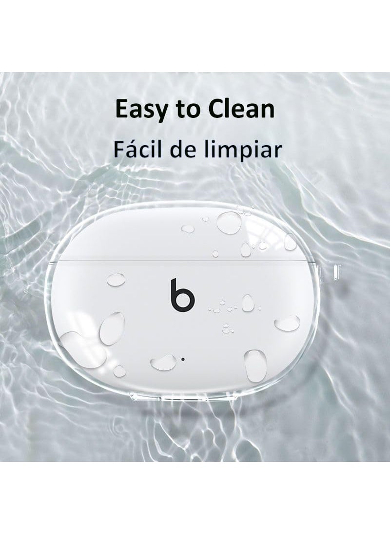 USTIYA USTIYA Case for Beats Studio Buds+ 2023/Beats Studio Buds 2021 Protective Cover Transparent Key Chain Strap Protection Wireless Charging (Clear)  - Image 5