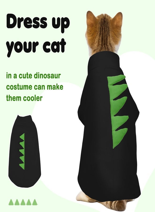 DENTRUN Sphynx Cat Clothes, Cute Dinosaur Design Hairless Cat Costume, Breathable Cotton Shirts Cat Clothes for Cats Only, Round Collar Kitten Daily T-Shirts with Sleeves, Cats Funny Cosplay Apparel - Image 3