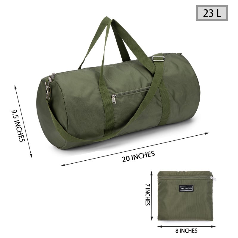 Vorspack Small Duffel Bag 20 Inches Foldable Gym Bag for Men Women Duffle Bag Lightweight with Inner Pocket for Travel Sports - Green - Image 2