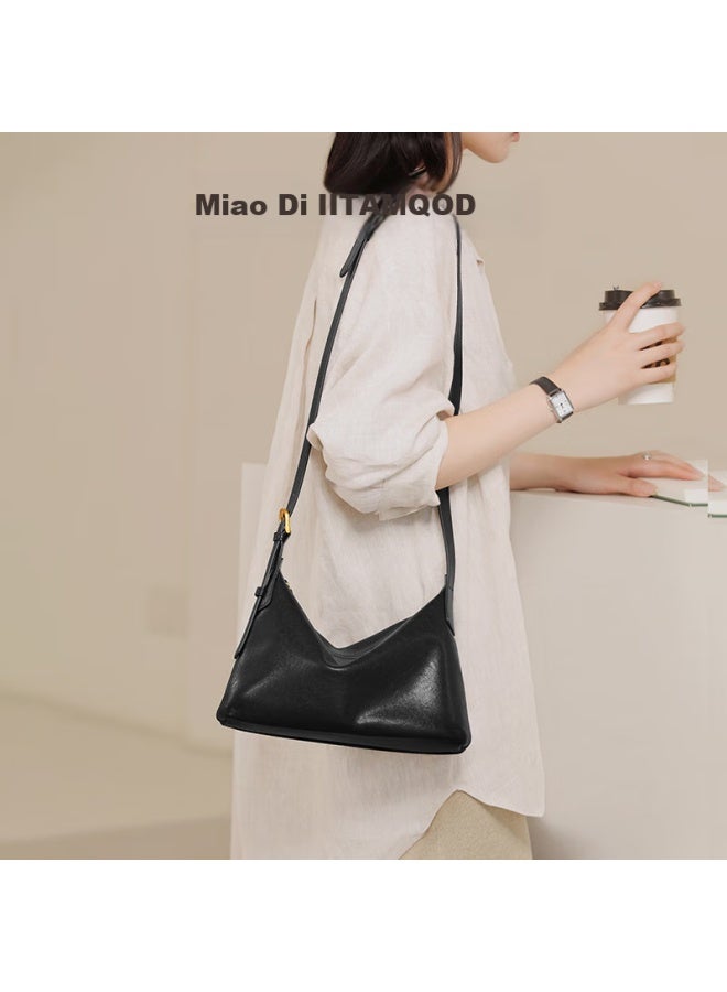 Mood Women's Handbag, New Style, High-end Vegetable Tanned Leather Underarm Bag, Commuter Large Capacity Crossbody Bag, Birthday Gift - Image 2
