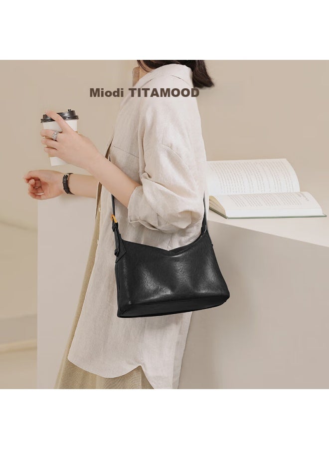 Mood Women's Handbag, New Style, High-end Vegetable Tanned Leather Underarm Bag, Commuter Large Capacity Crossbody Bag, Birthday Gift - Image 3
