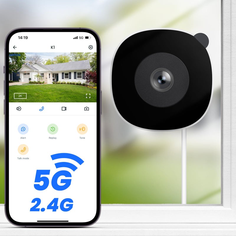 INFIYA 2K Window Cameras for Home Security 5Ghz 24Ghz WiFi Window Camera Color Night Vision Motion Human Detection Continuous 247 Recording CloudOptional Local Storage K1 1P - Image 2