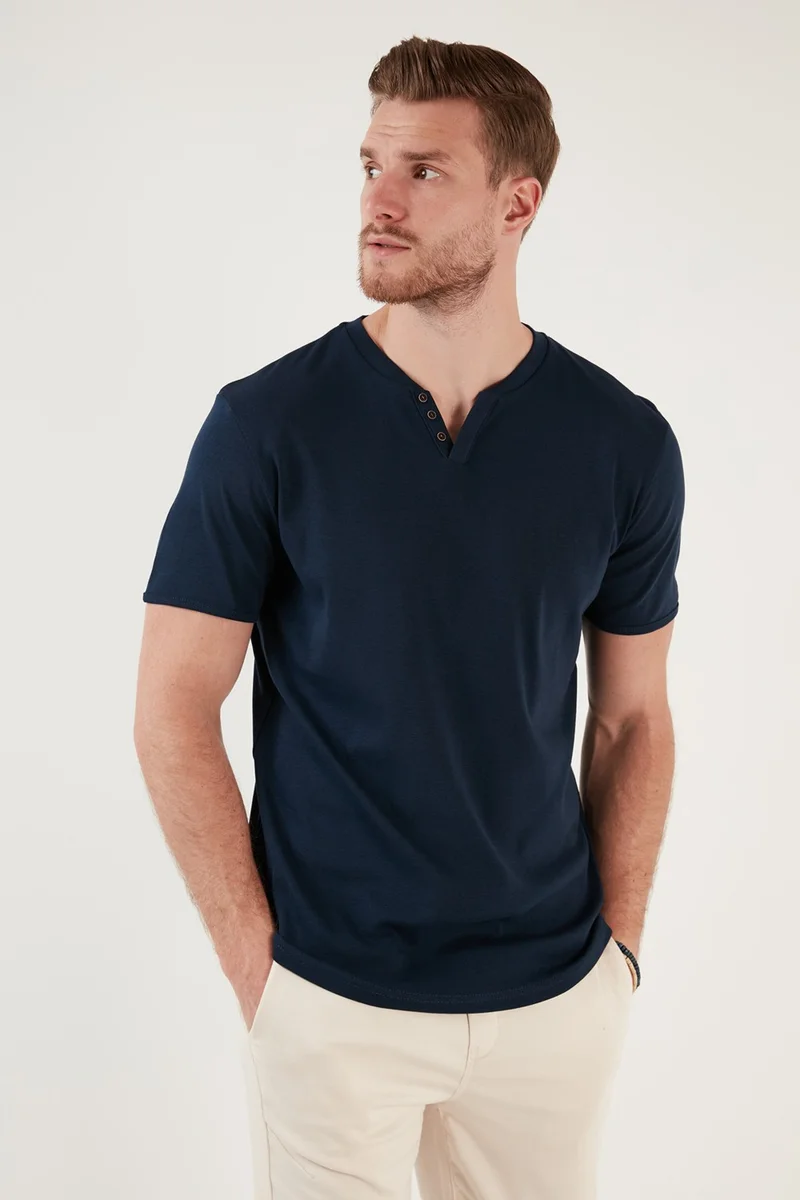 بوراتي 100% Cotton V-Neck Slim Fit T Shirt Men's T SHIRT 5902122