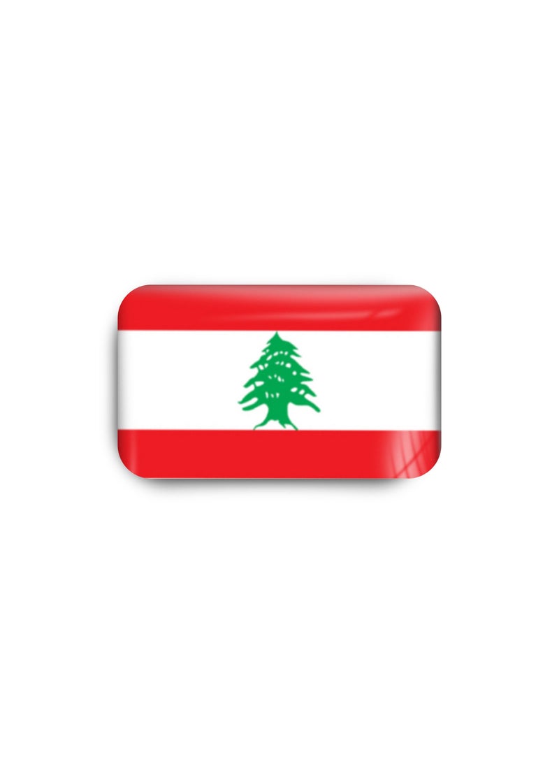 971MEDIA LEBANON Flag - Metal Badge Epoxy Coated with Magnetic Pin that Doesn't Tear Clothes  - Image 2