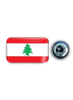 971ميديا علم لبنان - بادج معدني مطلي بطبقة إيبوكسي مع دبوس مغناطيسي لا يتسبب في تمزيق الملابس  - Image 1