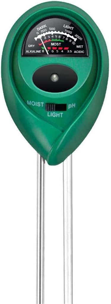 iPower iPower Soil Tester 3in1 MoistureLightpH Meter Kit for Gardening Lawn Farm Indoor Outdoor Plants Care 1Pack Green - Image 1