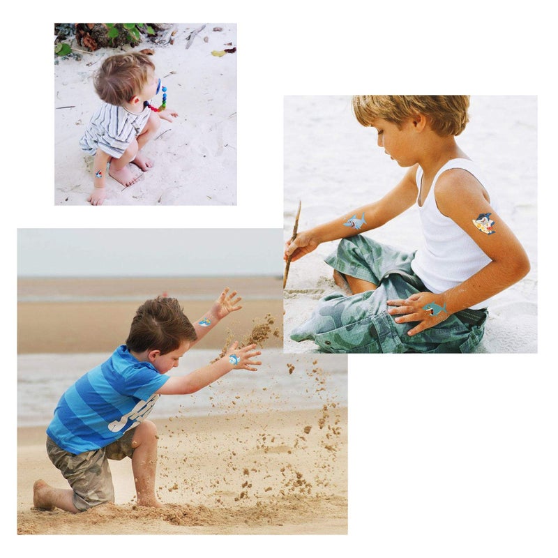 كونسيت تاتو مؤقت بتصميم سمك قرش من 100 قطعة - Image 5