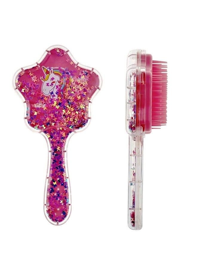 FunBlast Unicorn Comb And Brush Set Star Shaped Unicorn Glitter Hair Brush Comb For Girls Massage Hairbrush 3D Unicorn Kids Hair Brush/Hair Comb (Pack Of 1Pcs; Random Color) (Unicorn Hair Comb) - Image 1
