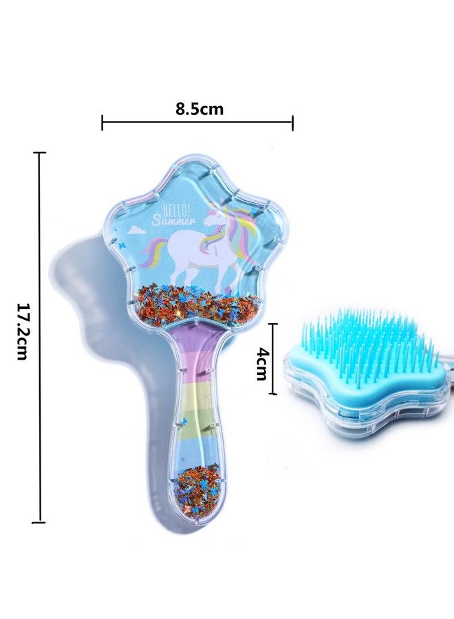 FunBlast Unicorn Comb And Brush Set Star Shaped Unicorn Glitter Hair Brush Comb For Girls Massage Hairbrush 3D Unicorn Kids Hair Brush/Hair Comb (Pack Of 1Pcs; Random Color) (Unicorn Hair Comb) - Image 3