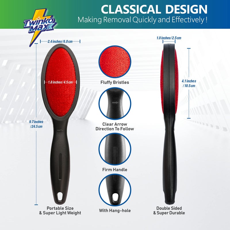 Twinko Max Lint Brush, Lint Remover, Pet Hair Remover, Clothes Brush, Magic Lint Remover Brush, Sheet and Carpet Cleaning Brush, 2-Sided and Reusable, No Need Lint Roller Refill. - Image 2