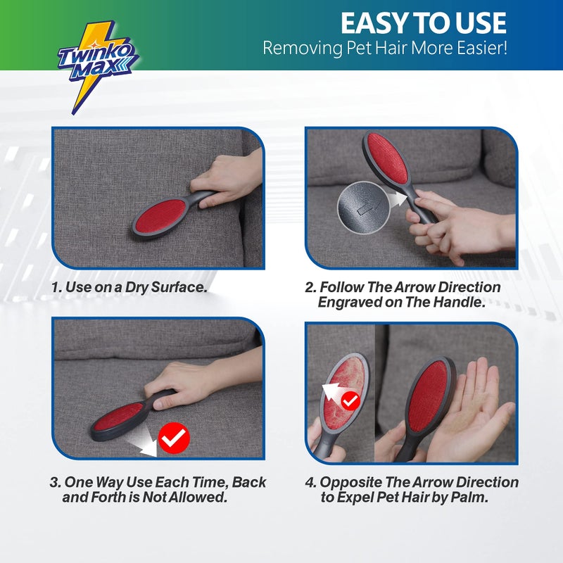 Twinko Max Lint Brush, Lint Remover, Pet Hair Remover, Clothes Brush, Magic Lint Remover Brush, Sheet and Carpet Cleaning Brush, 2-Sided and Reusable, No Need Lint Roller Refill. - Image 4