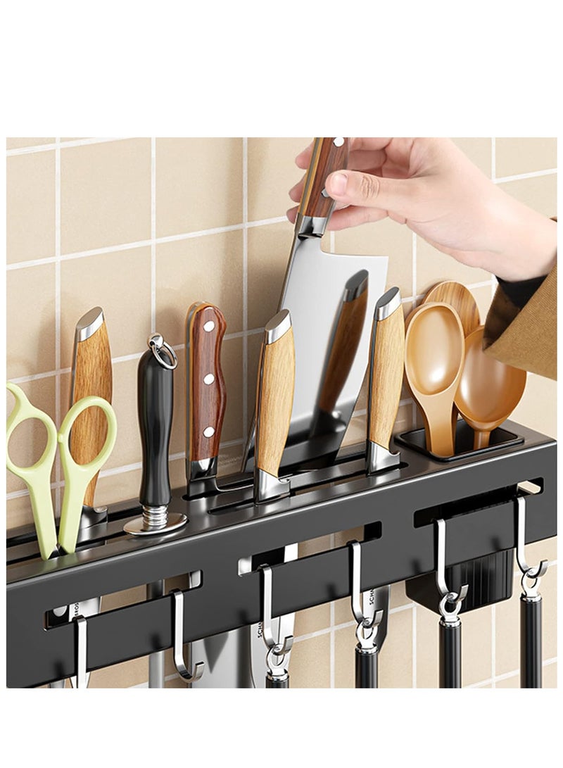 DubaiGallery Utensils Holder Wall-mounted Strong Load-bearing Stainless Steel Neatly Organized Cutter Storage Holder for Home  - Image 4