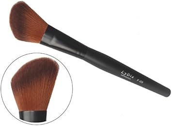 LyDia professional black angled long mineral face loose powder blusher cosmetic makeup brush F09 - Image 1