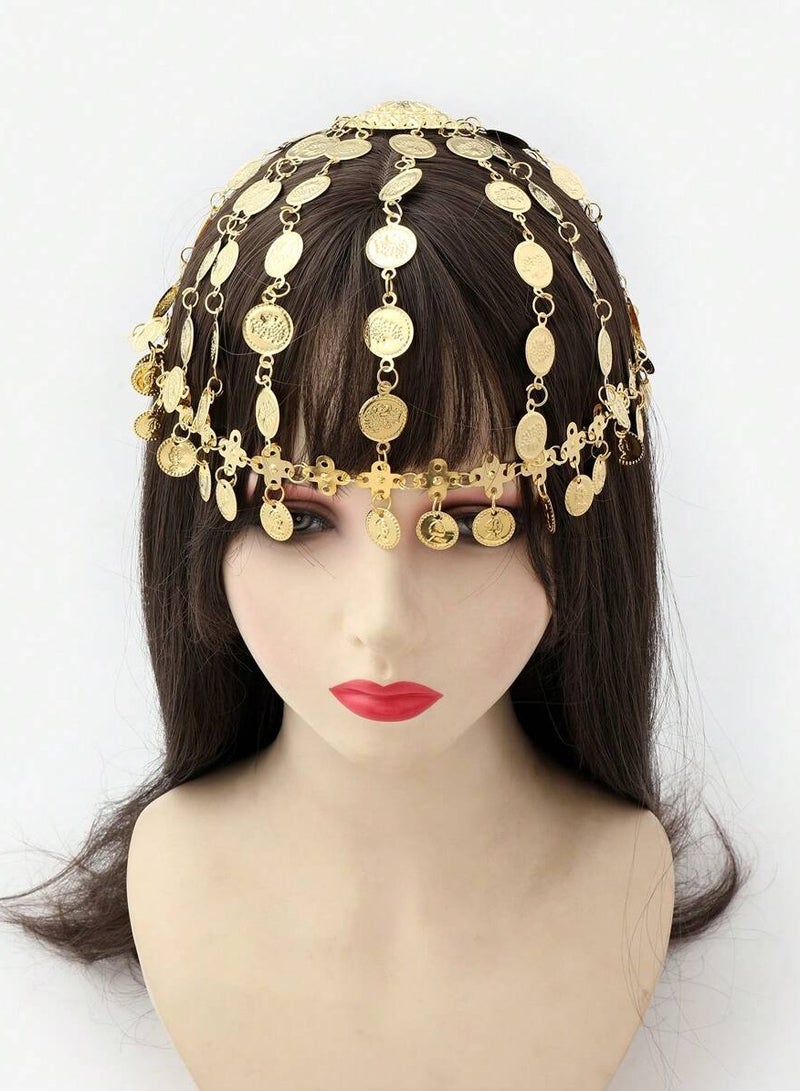 Generic Headband accessory to celebrate Founding Day, Saudi National Day, and all special occasions with the design of gold chains in the shape of coins - Image 1
