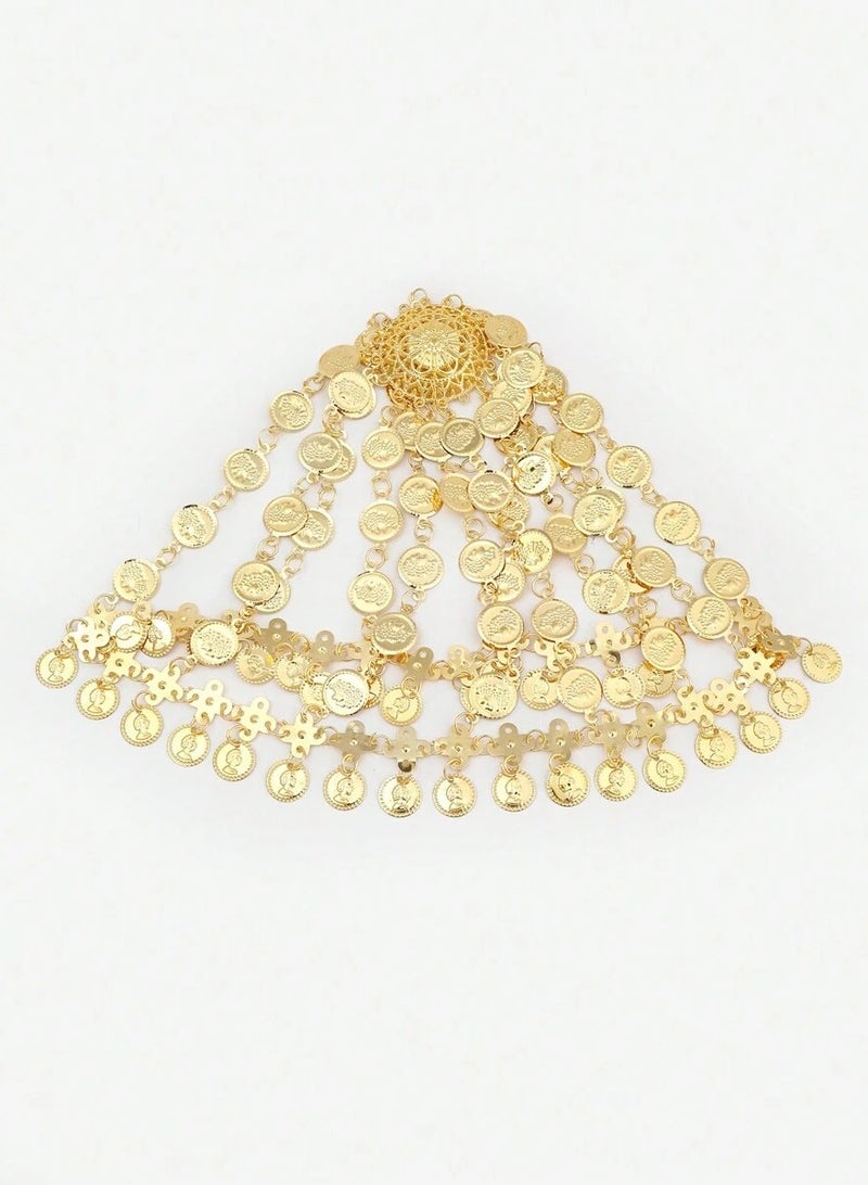 Generic Headband accessory to celebrate Founding Day, Saudi National Day, and all special occasions with the design of gold chains in the shape of coins - Image 2