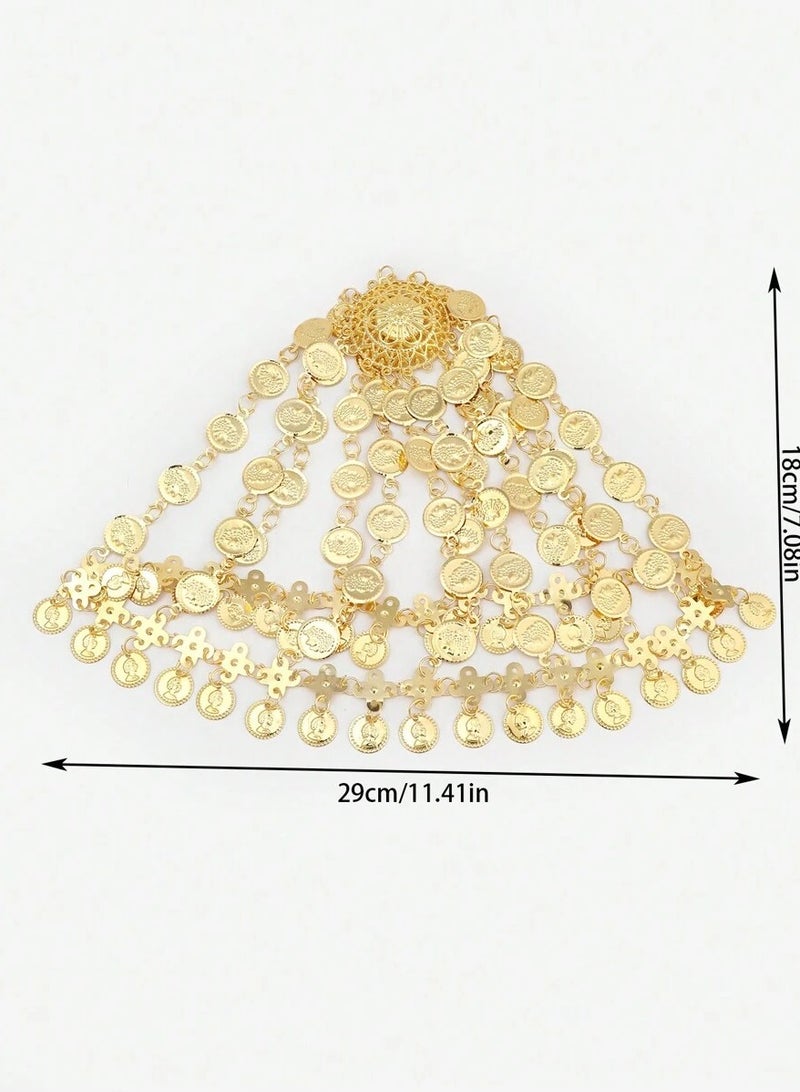 Generic Headband accessory to celebrate Founding Day, Saudi National Day, and all special occasions with the design of gold chains in the shape of coins - Image 5