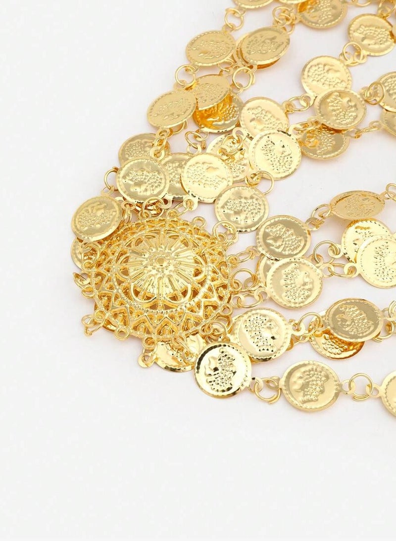 Generic Headband accessory to celebrate Founding Day, Saudi National Day, and all special occasions with the design of gold chains in the shape of coins - Image 3