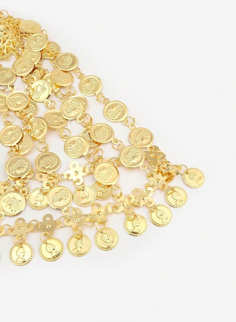 Generic Headband accessory to celebrate Founding Day, Saudi National Day, and all special occasions with the design of gold chains in the shape of coins - Image 4