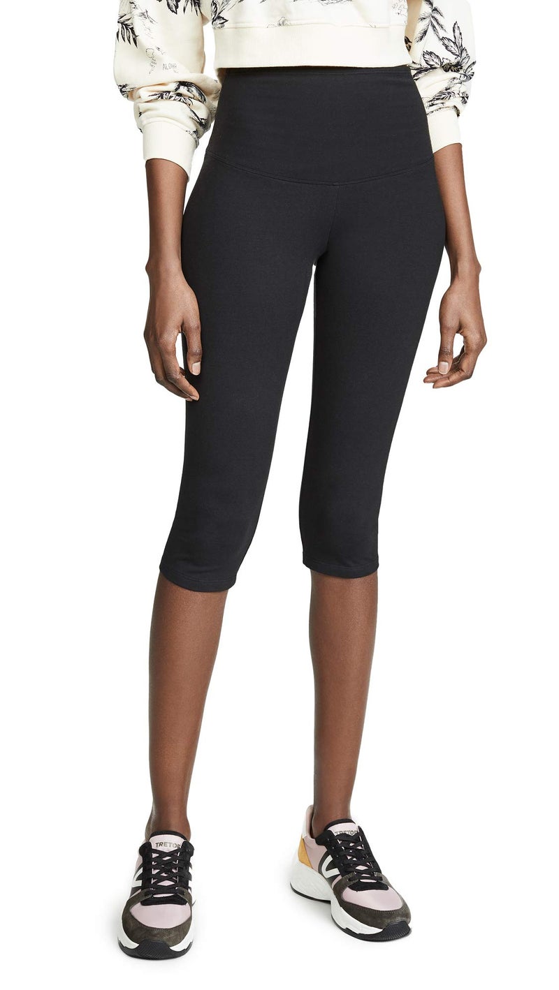 Yummie Women's Talia Capri Cotton Stretch Shapewear Legging Black, Medium - Image 1