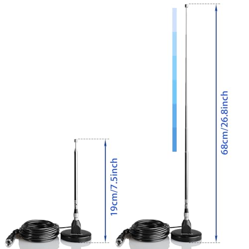CHHLIUT FM Antenna for Stereo Receiver – Magnetic Base, 16ft Coaxial Cable, Retractable, Perfect FM Reception for Home Theater System - Image 2
