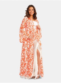 Fishnet Kimono with Drawstring