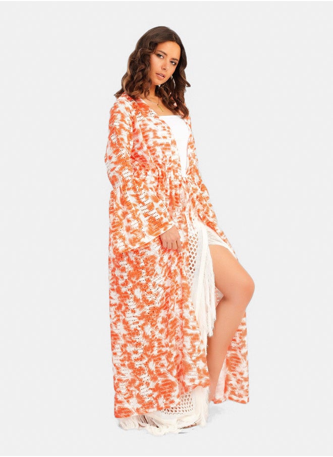 Clue - Fishnet Kimono with Drawstring - Image 1
