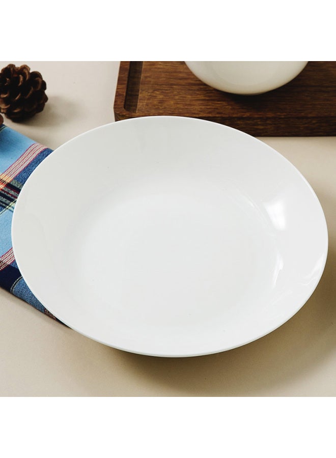 Sky Top Bone China Deep Dinner Plates, 8-inch Pure White Ceramic Plates For Home Use, Housewarming Tableware Set Of 4 - Image 3