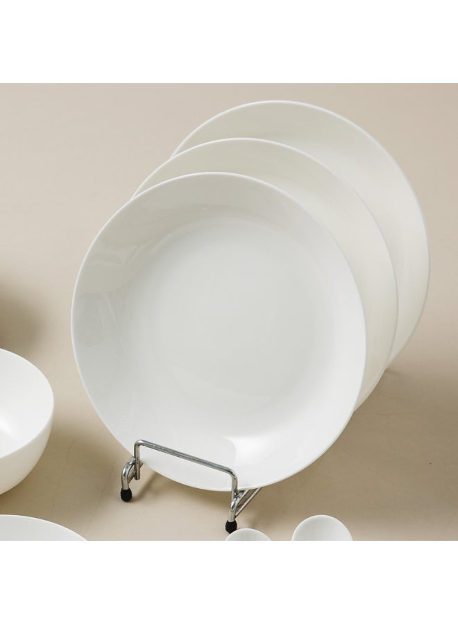 Sky Top Bone China Deep Dinner Plates, 8-inch Pure White Ceramic Plates For Home Use, Housewarming Tableware Set Of 4 - Image 4