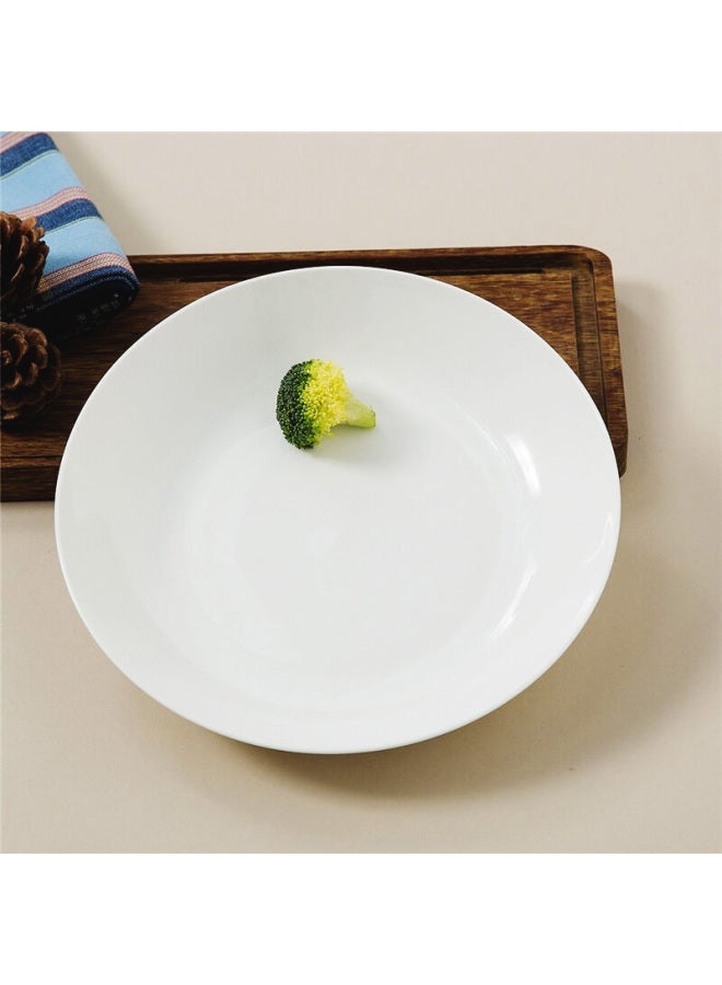 Sky Top Bone China Deep Dinner Plates, 8-inch Pure White Ceramic Plates For Home Use, Housewarming Tableware Set Of 4 - Image 2