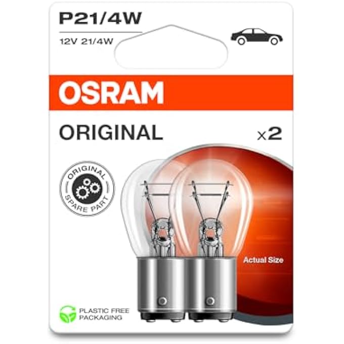 OSRAM Original Line 12 V Signal Lights With Metal Base P214 W Double Blister Pack Of 2 White - Image 2