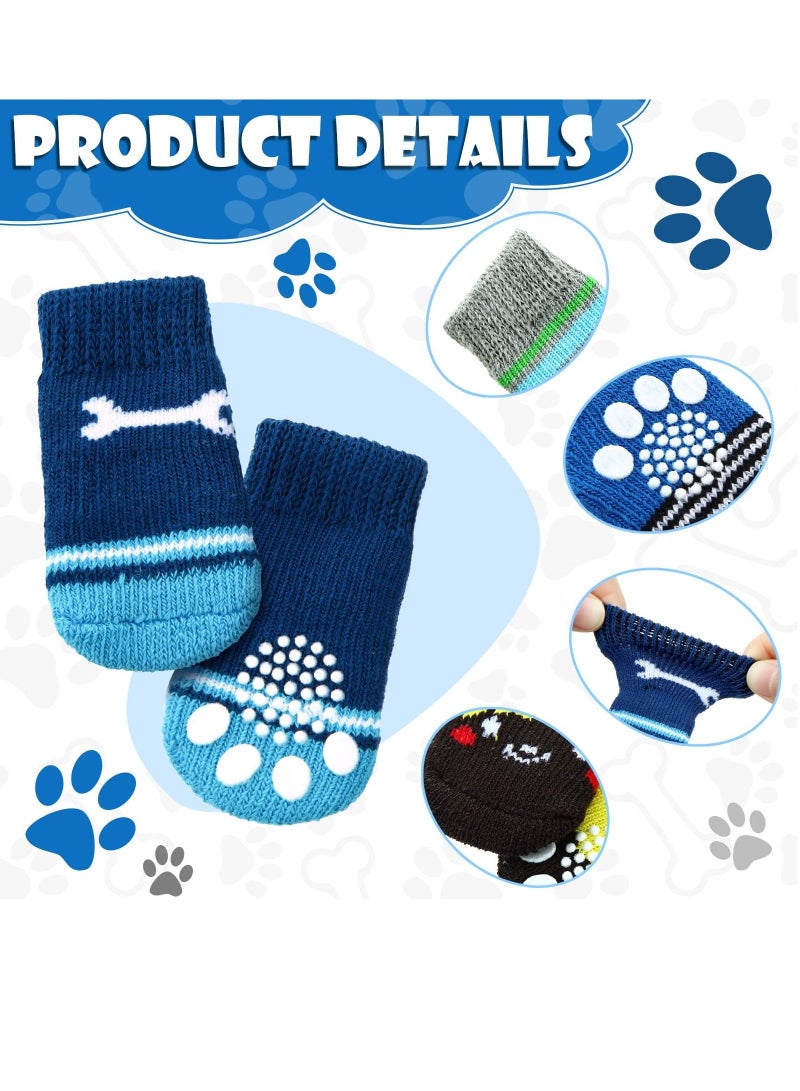 SYOSI 24 Pieces Dog Socks for Small Medium Dogs Non Slip Skid Pet Puppy Doggie Grip Socks - Image 4