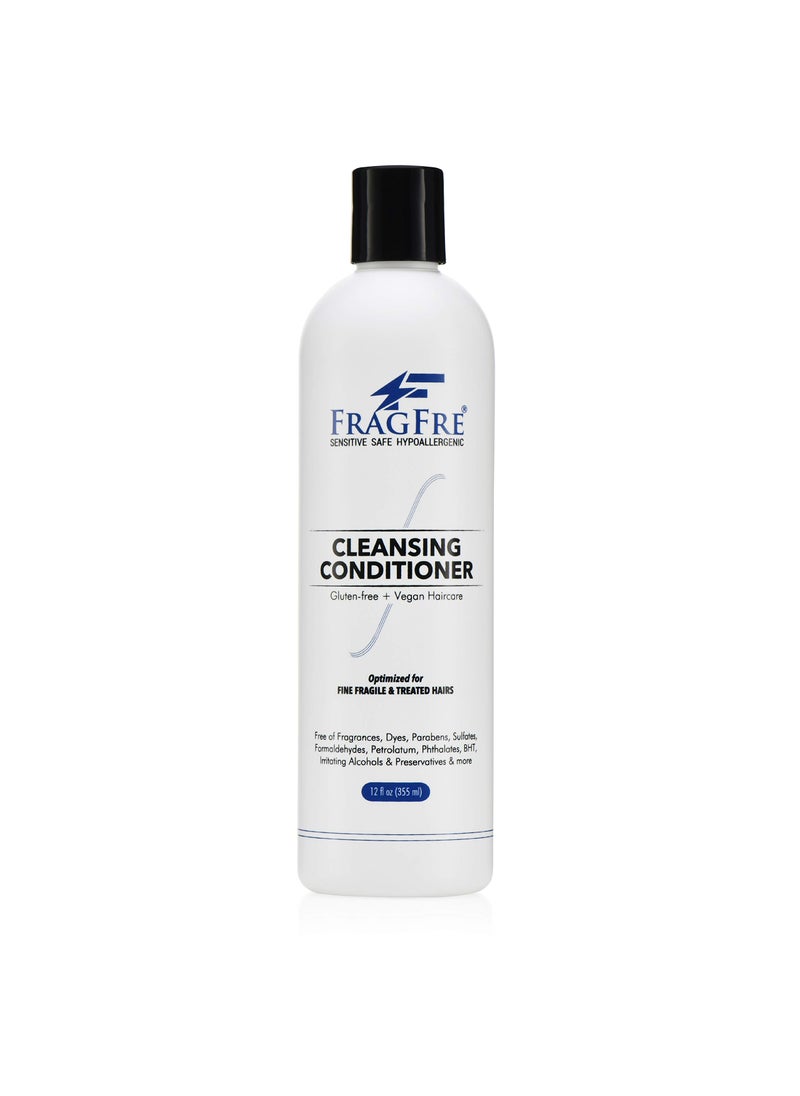 FRAGFRE FRAGFRE Cleansing Conditioner for Fine Fragile and Treated Hairs 12 oz - Co-Wash for Sensitive Scalps - No Fragrance No Sulfate No Parabens - Hypoallergenic Vegan Co-wash (1 Pack) 