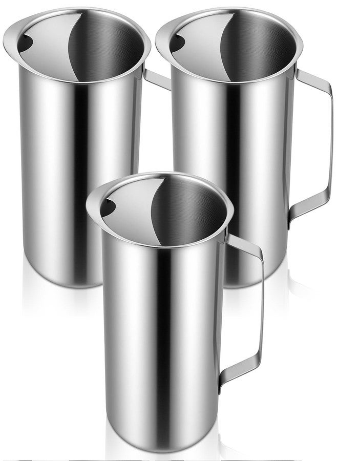 Teecyhooo 3 Pack 64 oz Stainless Steel Pitcher with Ice Catcher Wide Mouth Metal Water Pitcher with Duckbill Spout Pitchers for Hot or Cold Drinks, Restaurant, Bar, Wedding, Buffet - Image 1