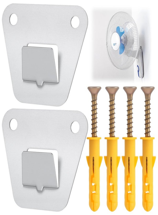 Psiriol 2 Set Heavy Duty Wall Fan Mounting Bracket, Wall Mount Fan Brackets Holders, Solid Steel with Fastening Screws, Oscillation Fans Hidden Holder - Image 1