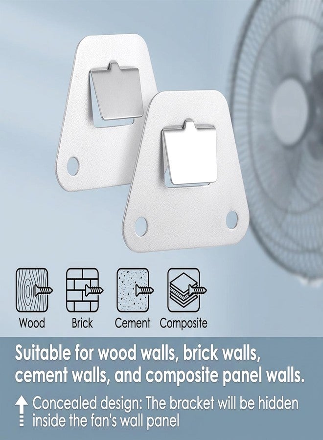 Psiriol 2 Set Heavy Duty Wall Fan Mounting Bracket, Wall Mount Fan Brackets Holders, Solid Steel with Fastening Screws, Oscillation Fans Hidden Holder - Image 4
