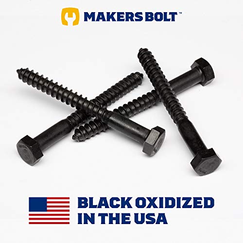 MAKERS BOLT 5/16" x 3" Stainless Steel Hex Lag Bolts (10 pcs) Black Oxidized in USA by Makers Bolt - Image 2