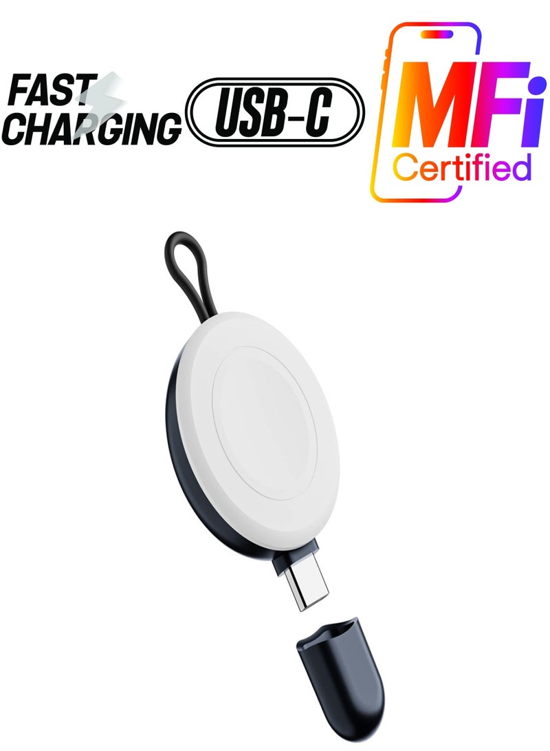 USB-C Charger for Apple Watch Portable Wireless Magnetic Fast Charging Compatible with Apple iWatch Ultra/Series 8/7/6/5/4/3/SE Travel Pod Charger Cordless Travel Charger Keychain - Image 1