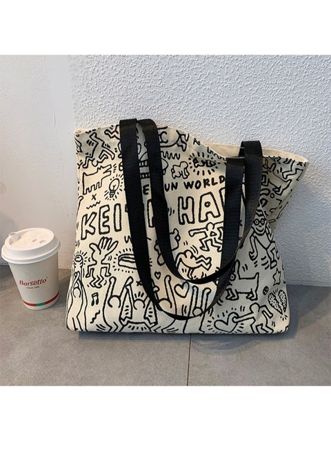 Women's Shoulder Tote Bag Canvas Handbag For Women Large Capacity Bucket Bag Fashionable Travel Messenger Shoulder Bag for Ladies Girls College Students