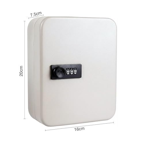 oddpod Metal Â™ Stylish Wall-Mount Security Key Holder Box & Safe Cabinet with Included Key Tags for Office, Home, Hotels & Parking (White) - Image 3