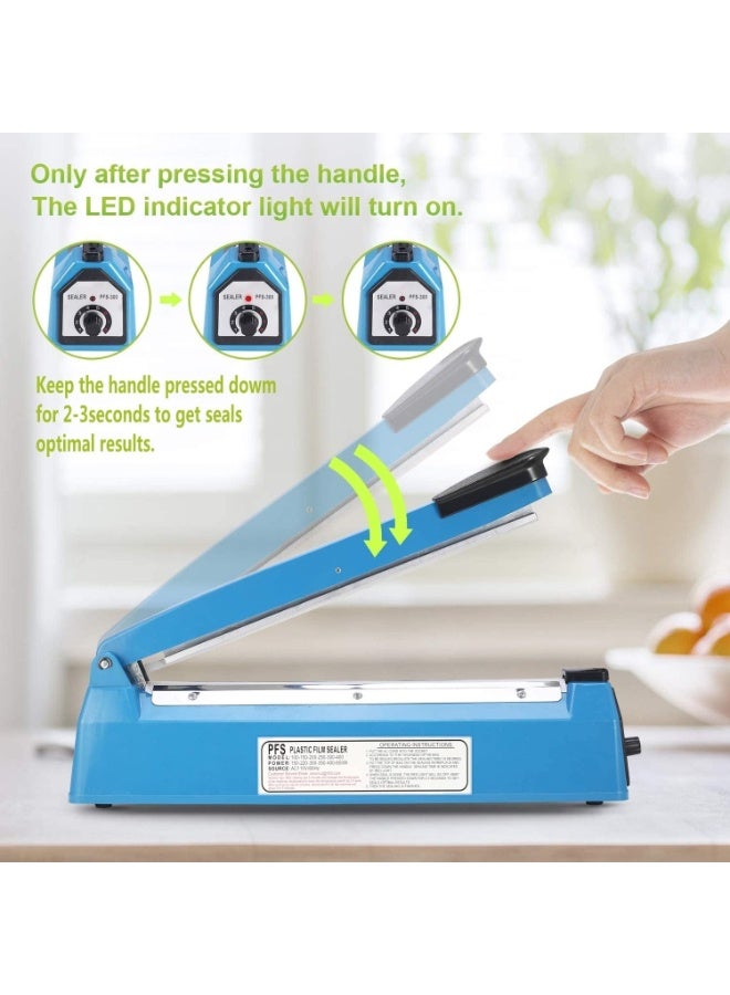 ARGT 8 Inch Impulse Heat Sealer – Manual Plastic Bag Sealing Machine with Extra Replacement Element for PE & PP Bags - Image 5