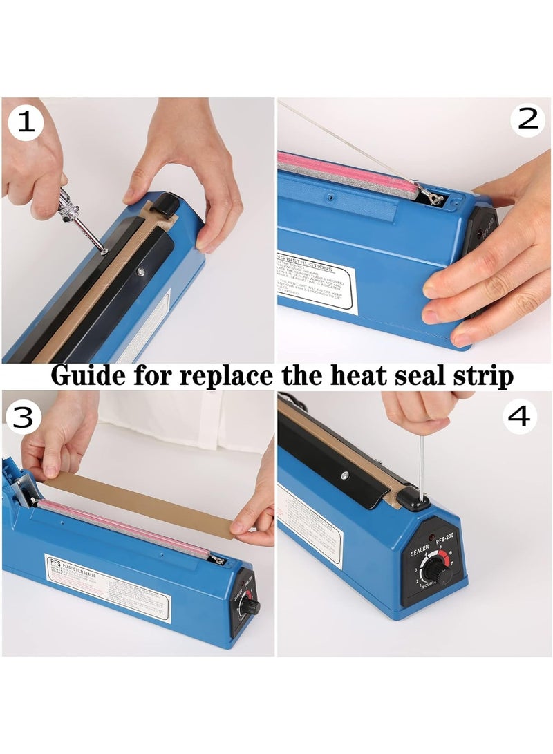 ARGT 8 Inch Impulse Heat Sealer – Manual Plastic Bag Sealing Machine with Extra Replacement Element for PE & PP Bags - Image 3