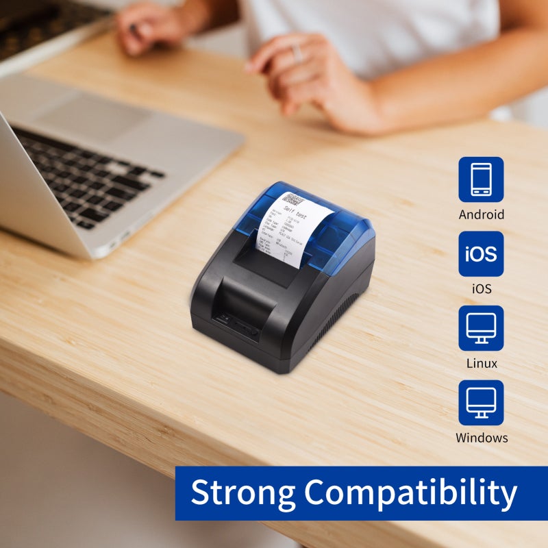 Thermal Receipt Printer: 58mm Paper Width, 60mm/s Print Speed, 203dpi Resolution - Inkless Thermal Printing, USB Wired Connection for Supermarket, Restaurant, Retail Store, Small Business Desktop Use - Image 4