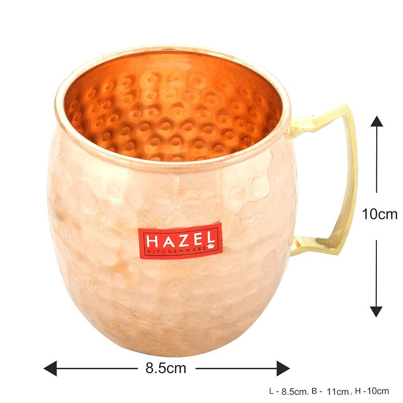 Hazel مجموعة أكواب مشروبات من النحاس المصقول هازيل بتشطيب مطروق عدد 3 سعة 550 مل - Image 3