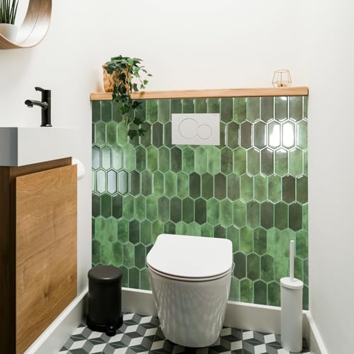 Art3d 10-Sheet Heavy-Duty Peel and Stick Backsplash, Self-Adhesive Vinyl Wall Tiles for Kitchen Countertop Bathroom, Green - Image 3
