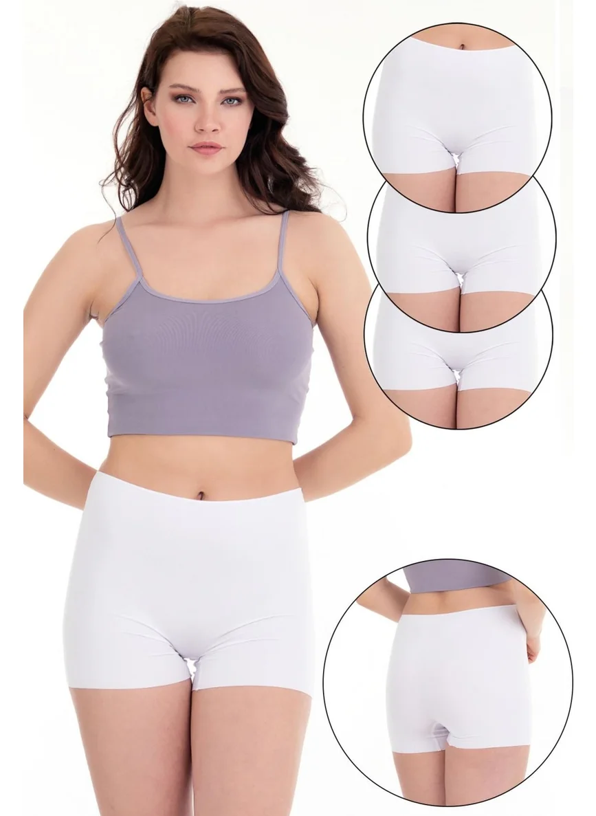 Sensu Laser Cut High Waist Shorts 3 Piece Set WHITE