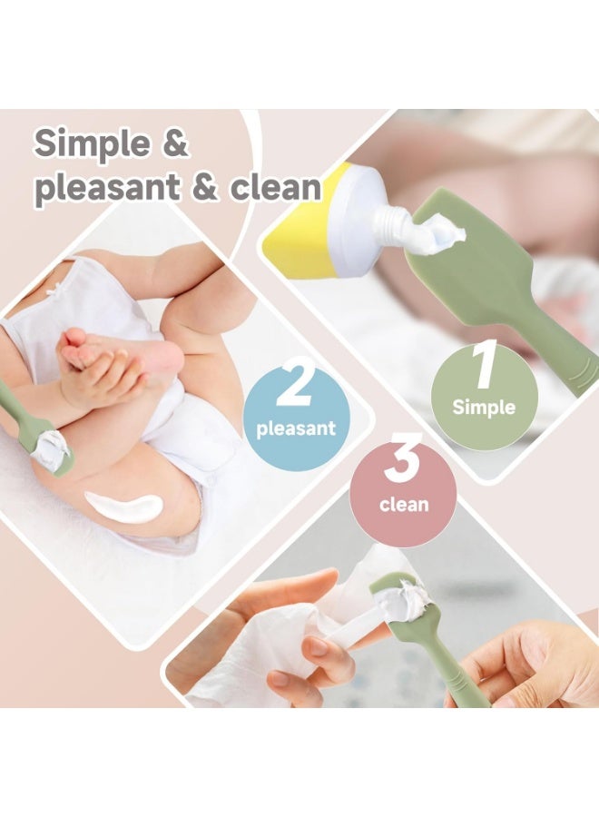 Meetion Baby Diaper Cream Spatula Applicator 3 Pack Butt Paste Spatula Soft Silicone,Diaper Rash Cream Applicator, Baby Essentials Must Haves Newborn Stuff (Red Green Grey) - Image 3