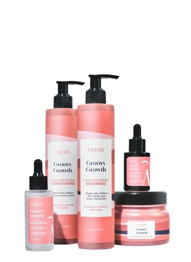 favelin Groovy Growth Hair Booster Hair Mask | Infused with Collagen, Keratin & Pro-Vitamin B5 | Strengthen, Nourish, Stimulate | 300 ml  - Image 2