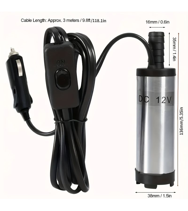 12V DC 7.93 GPM Portable Mini Submersible Pump for Diesel Kerosene Water - Image 2
